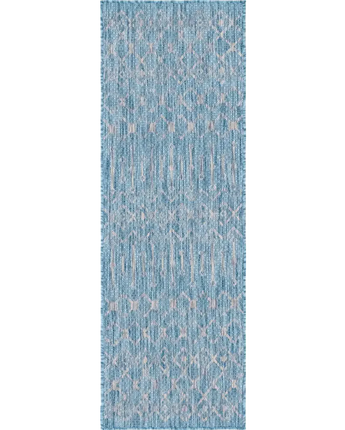 Tribal outdoor trellis tribal trellis rug - Aqua / 2’