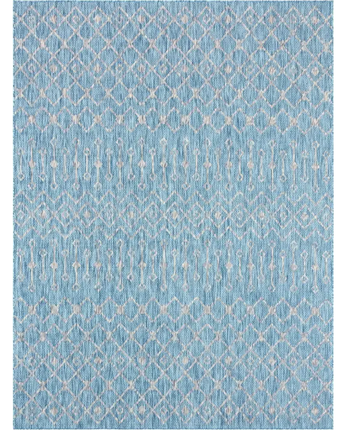 Tribal outdoor trellis tribal trellis rug - Aqua / 9’