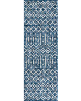 Tribal outdoor trellis tribal trellis rug - Blue / 2’