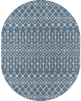 Tribal outdoor trellis tribal trellis rug - Blue / 7’