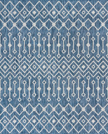 Tribal outdoor trellis tribal trellis rug - Blue / 8’