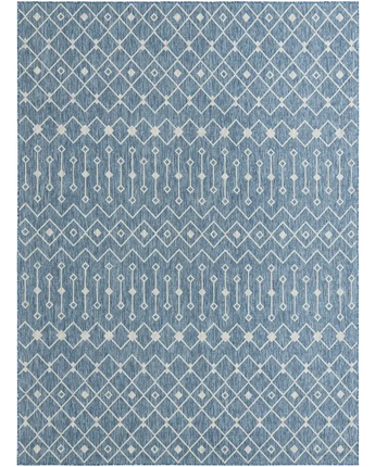 Tribal outdoor trellis tribal trellis rug - Blue / 9’