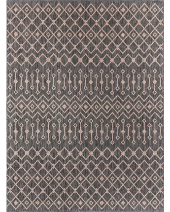 Tribal outdoor trellis tribal trellis rug - Charcoal Gray