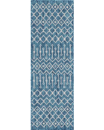 Tribal outdoor trellis tribal trellis rug - Teal / 2’