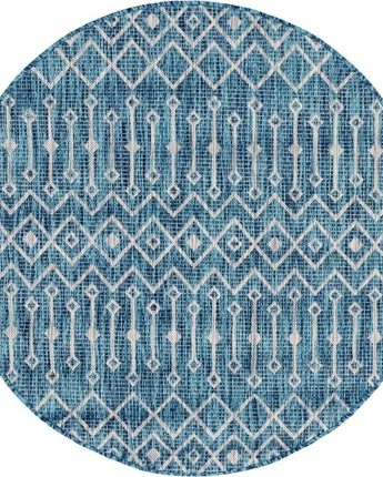 Tribal outdoor trellis tribal trellis rug - Teal / 4’