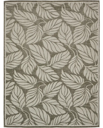 Tropical outdoor botanical augusta rug - Gray / 9’