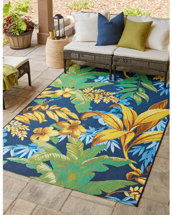 Tropical outdoor botanical calypso rug - Area Rugs