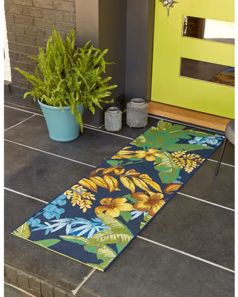 Tropical outdoor botanical calypso rug - Area Rugs