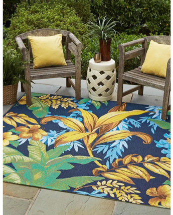 Tropical outdoor botanical calypso rug - Area Rugs