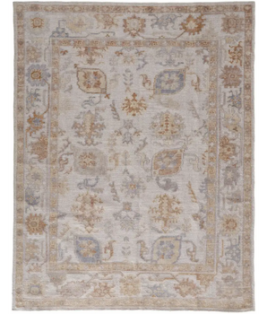 Wendover eco-friendly pet oushak area rug - Gray / White