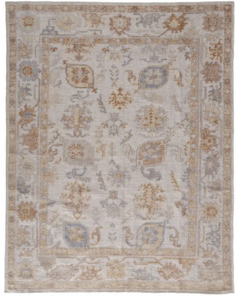 Wendover eco-friendly pet oushak area rug - Gray / White